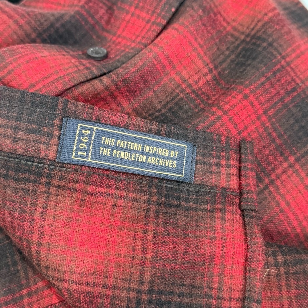 Pendleton Red Black Ombré Plaid 1964 Archive LODGE Shirt Umatilla Virgin Wool - Picture 2 of 14